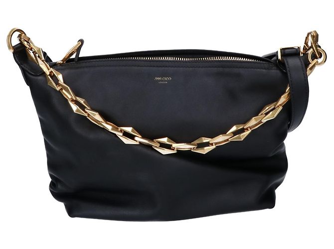 Borsa a spalla Jimmy Choo Diamond Soft Hobo S Nero