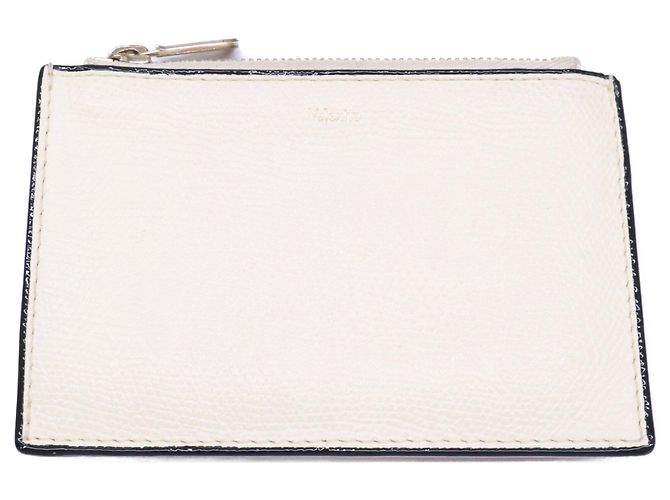 Valextra White Leather Coin Purse