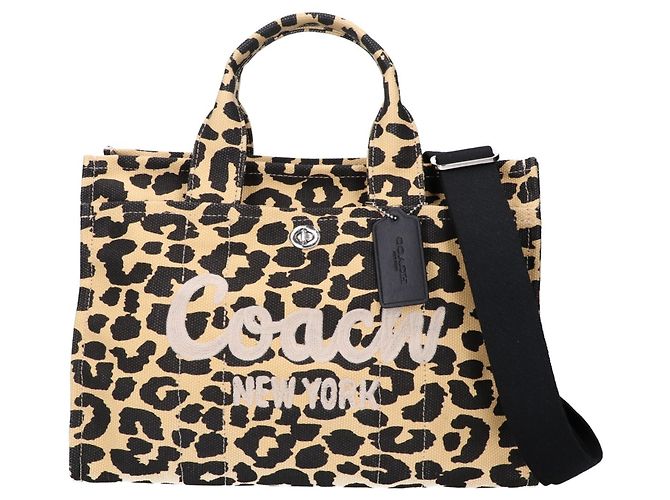 COACH CP770 Leopard Cargo Tote Beige