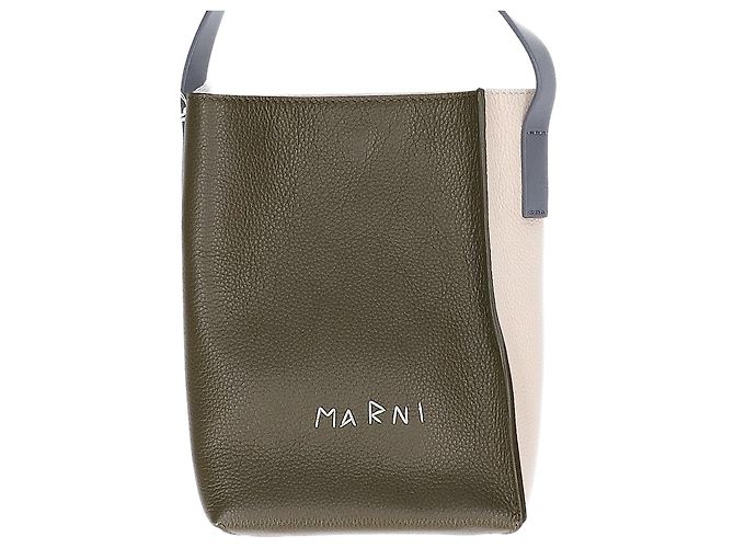 Bolsa de Ombro Marni Museo Soft Nano Marrom Cru Caqui