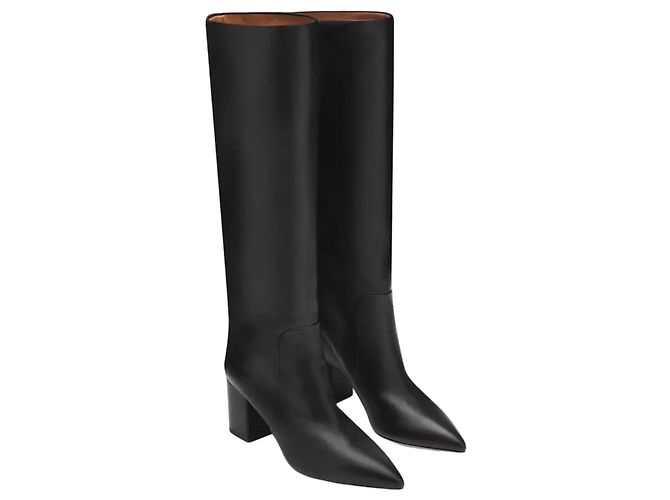 Paris Texas Anja Boot 70 Black Leather Knee-High Boots