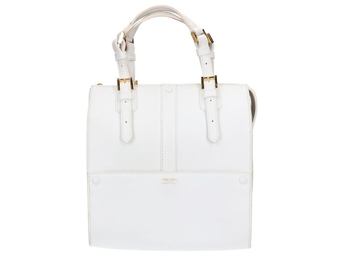 Bolsa de couro branco Giorgio Armani