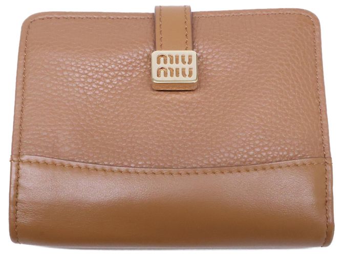 Cartera bi-fold Miu Miu en Caramel