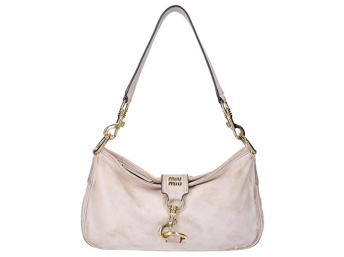 Miu Miu Vintage-Processed Leather Shoulder Bag