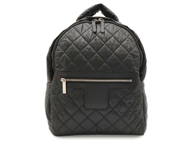 Chanel Coco Cocoon Backpack Black Dark red