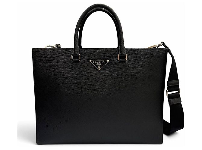 Prada Saffiano Leder Tote Bag Schwarz