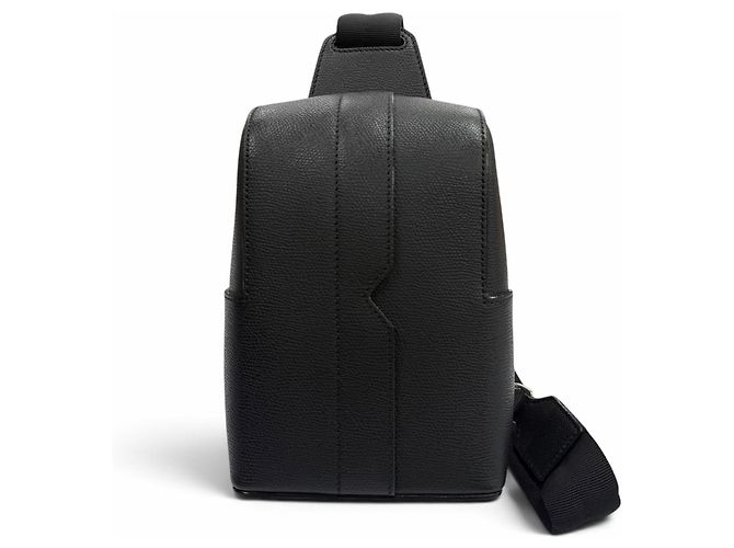 Valextra V-Line One-Shoulder Backpack Black