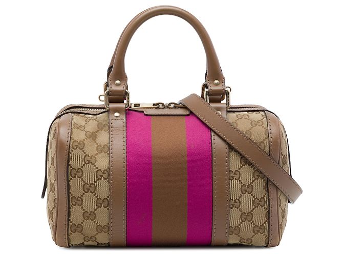 Borsa Boston Gucci Beige Small GG Canvas Web Joy