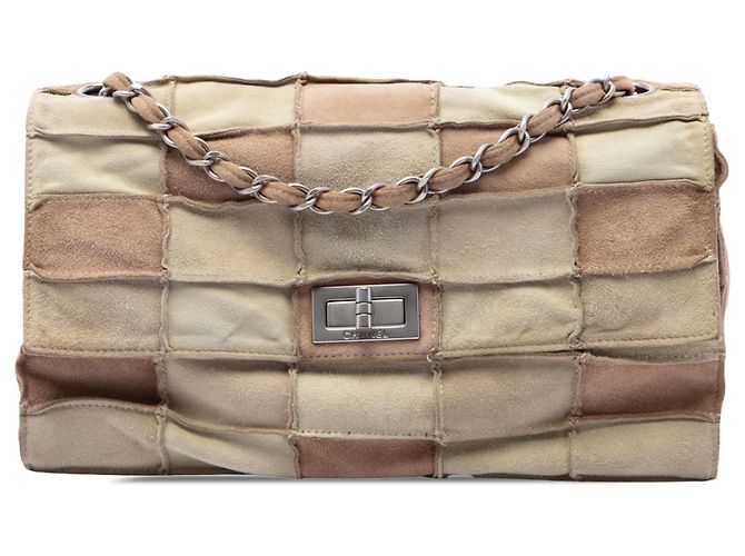 Chanel Beige Suede Patchwork Reissue 2.55 Flap