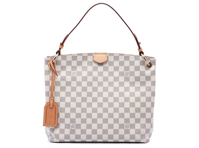 Louis Vuitton White Damier Azur Graceful PM Branco
