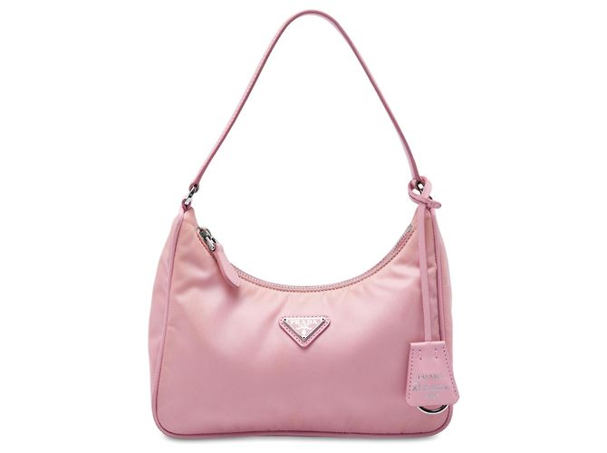 Saffiano Borsa a tracolla Prada Mini Tessuto Re Edition 2005 Rosa