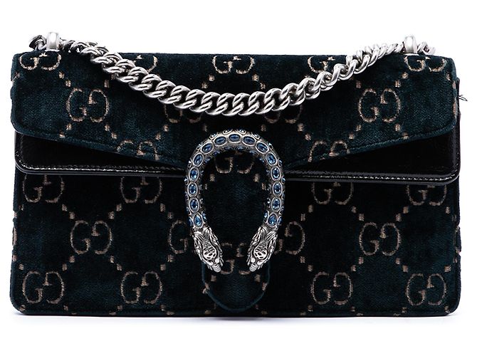 Borsa a tracolla Dionysus in velluto GG blu Medium di Gucci Blu navy