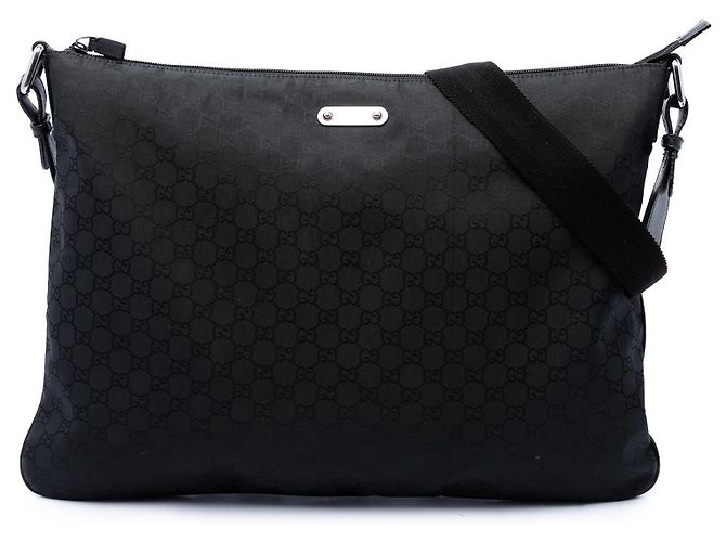 Borsa a tracolla Gucci in nylon GG nero