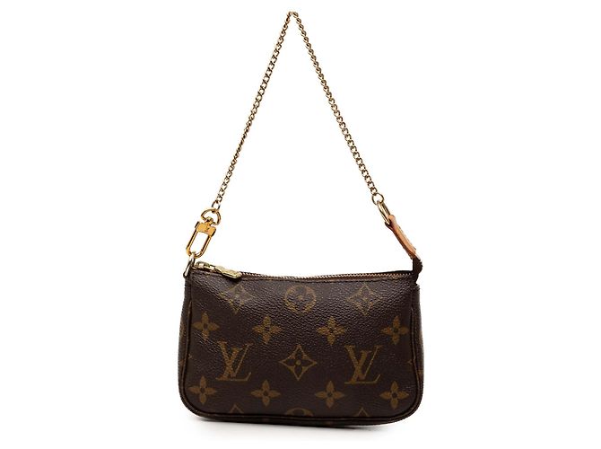 Louis Vuitton Brown Monogram Mini Pochette Accessoires Marrone