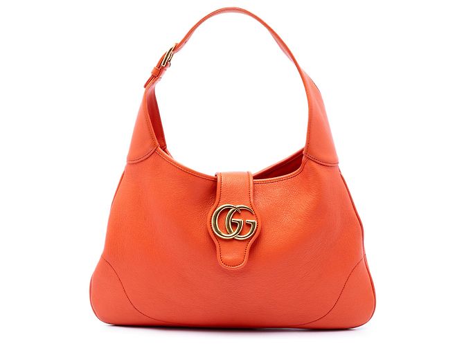 Gucci Aphrodite Crossbody em couro de bezerro laranja Medium