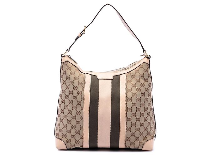 Borsa a tracolla Gucci Medium GG Canvas Web Beige