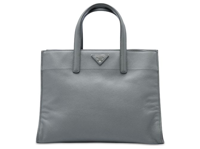 Sac Tote Prada Gray Saffiano Soft Triple Pocket Marron