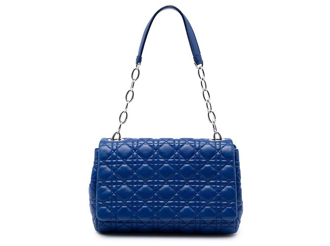 Autre Marque Dior Blue Lambskin Cannage Soft Flap