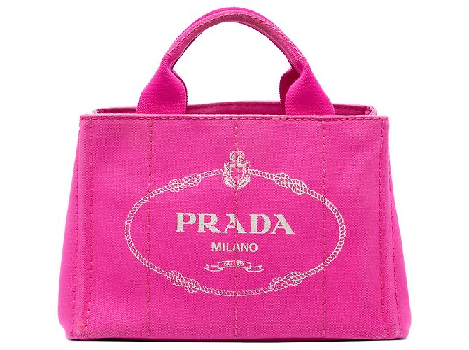 Bolso Tote Prada Small Canvas Canapa Logo Rosa