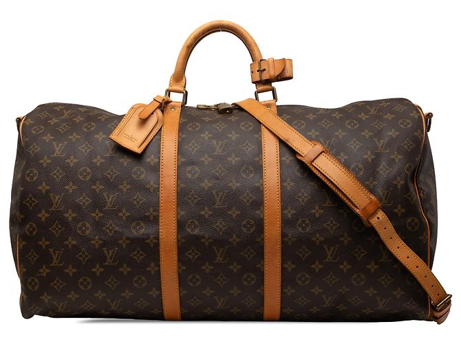 Louis Vuitton Brown Monogram Keepall Bandouliere 60 Marrom