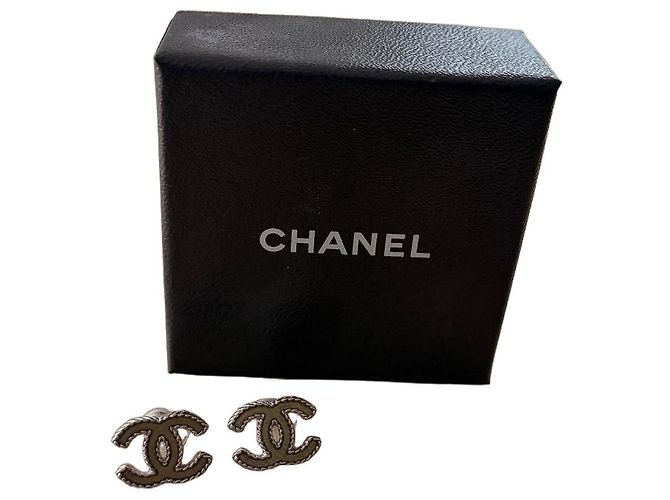 Orecchini a lobo Chanel CC Argento Verde