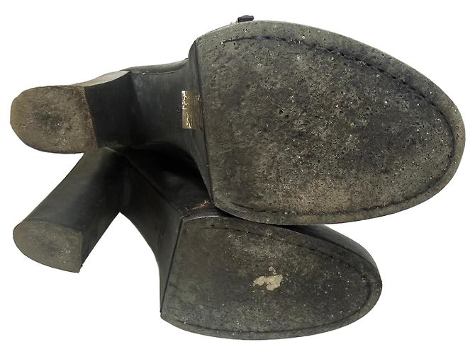 Botas altas de cuero negro Ann Demeulemeester