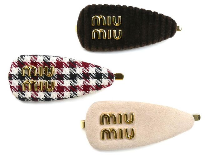 Set de 3 pasadores Miu Miu Multicolor Dorado