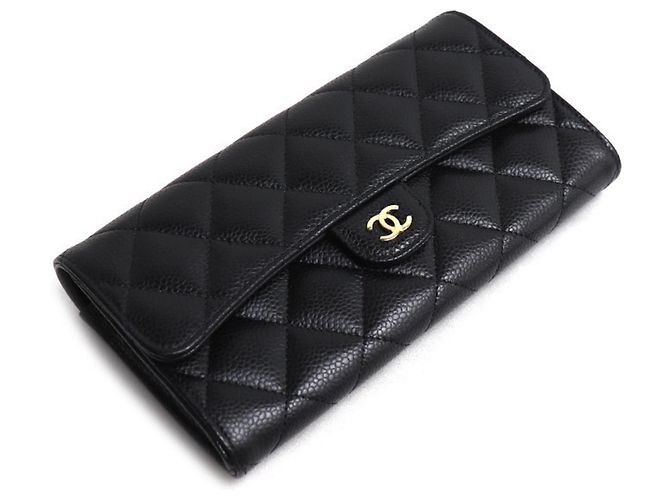 Timeless Portafoglio Long Flap Classico Chanel Matelassé Nero