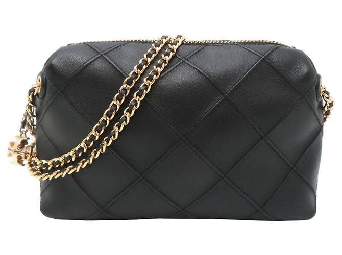 Borsa a tracolla Tory Burch Fleming in Black Nero