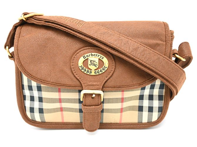 Sac à épaule Burberry Nova Check pour femme Marron