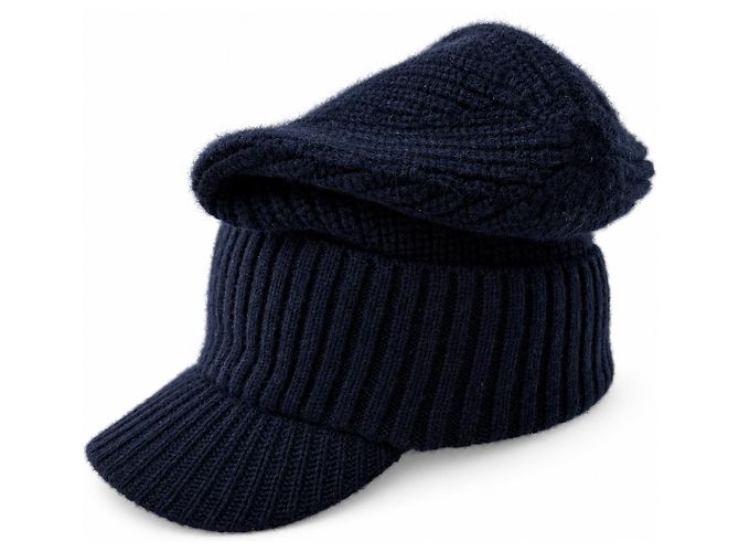 Max Mara Kaschmir Strickmütze Dunkelblau