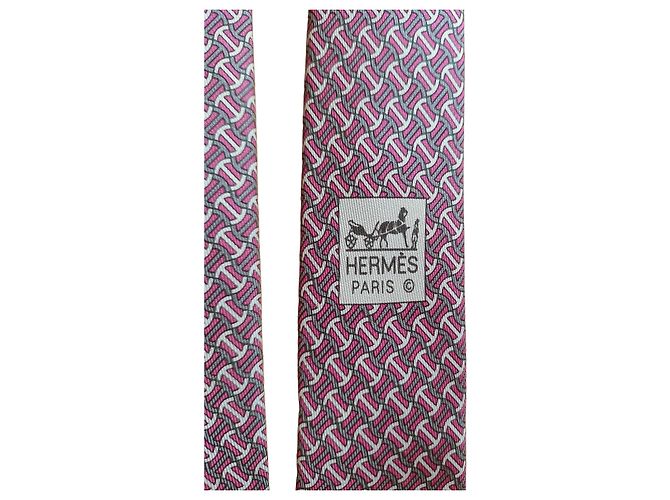 Hermès silk tie White Grey Purple