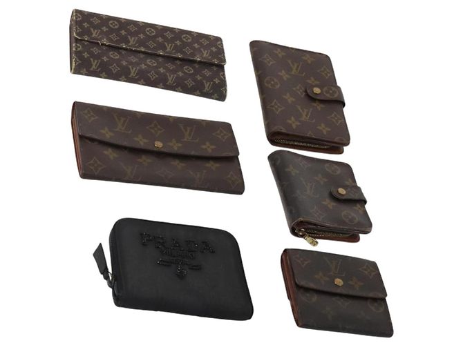 LOUIS VUITTON PRADA Portafoglio Monogram Nylon 6 Set Nero LV Auth gh2230 Monogramma