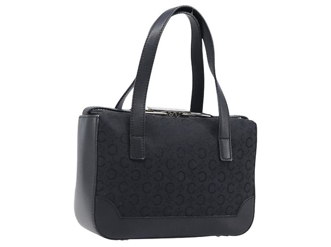 Céline Borsa a mano CELINE C Macadam Canvas Black Silver Auth 202613A Nero Argento