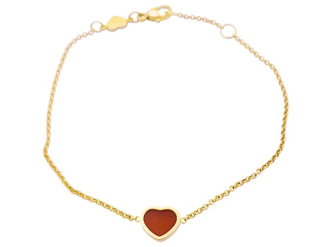 Pulsera Chopard, "My Happy Heart", oro rosa y cornalina.