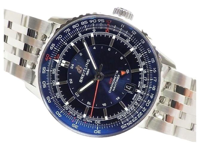 BREITLING Navitimer Automatic GMT 41 Samurai Japan limited A323103A1C1A1 Uomo Argento