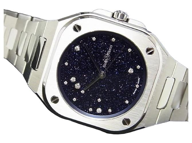 BELL & ROSS BR-05 36 MM blue diamond Eagle Masculino Prata