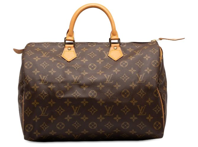 Bolsa Boston Louis Vuitton Monogram Speedy 35 Castanha Marrom