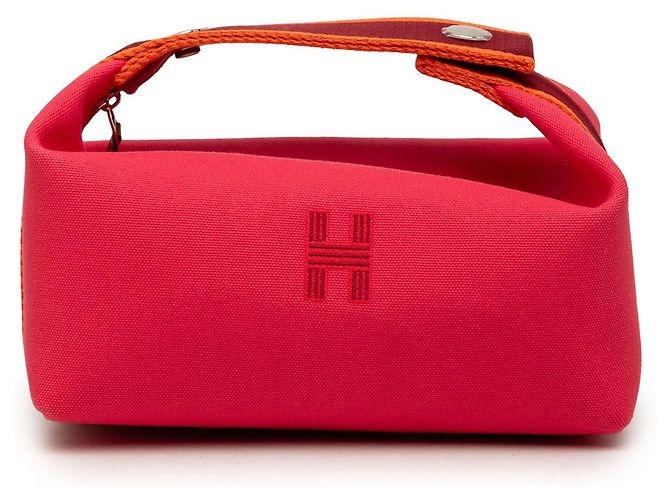 Bolso Vanity Hermès Small Toile Bride A Brac Rosa