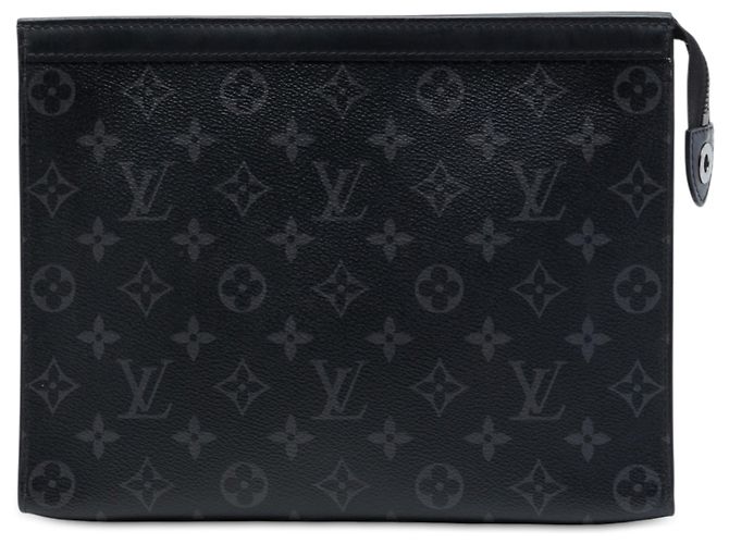 Louis Vuitton Monogram Eclipse Pochette Voyage MM Clutch Bag Schwarz