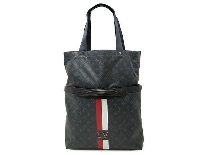 Sac Ultralight Louis Vuitton Monogram Noir à Rayures Cobalt