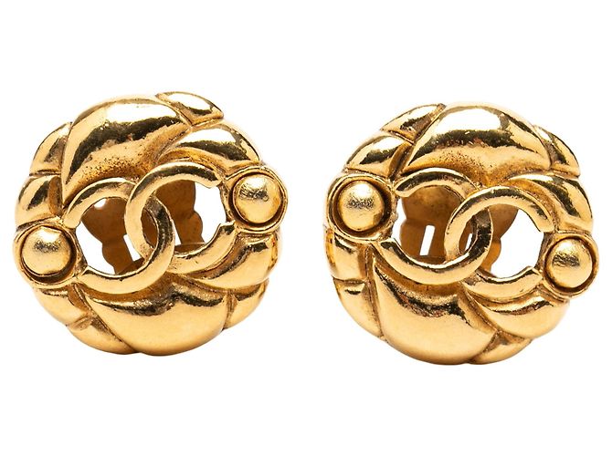Orecchini a clip Chanel CC placcati in oro D'oro
