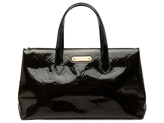 Borsa Louis Vuitton Monogram Vernis Wilshire PM Blu