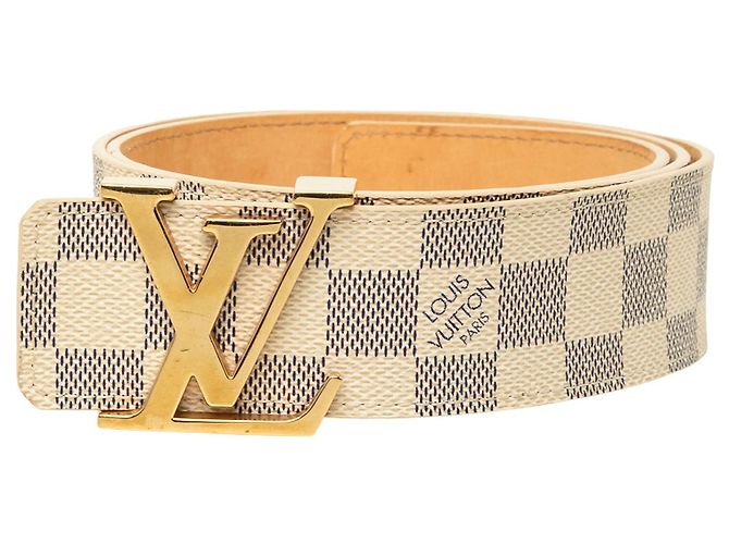 Louis Vuitton Damier Azur Initiales Gürtel Weiß