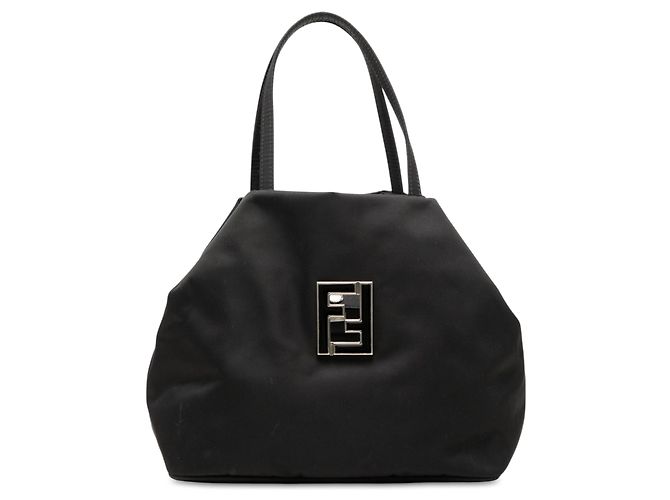 Bolsa Fendi FF em nylon preta Preto