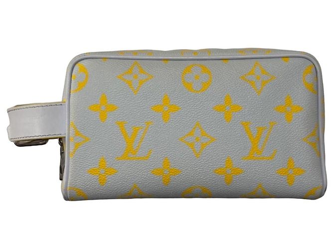 Necessaire Louis Vuitton Monogram Glow Locker Dopp Kit Amarelo Azul claro
