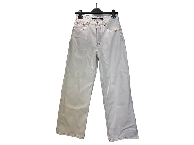 Jacquemus La Croisiere Jeans de cintura alta e perna larga Branco