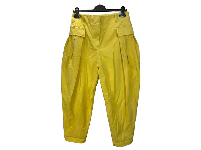 Stella Mc Cartney Pantalones cargo de algodón amarillos Stella McCartney