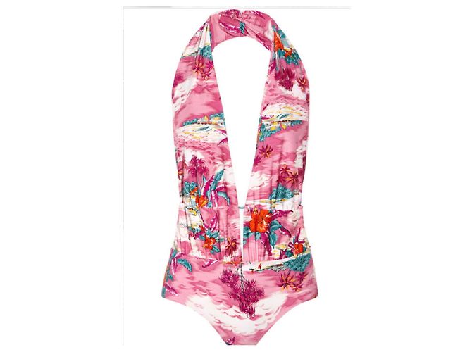 Bañador de una pieza Zimmermann con estampado tropical Castaño Rosa Blanco Verde Naranja