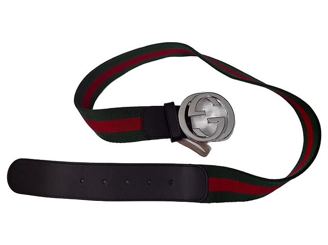Ceinture Gucci GG Marmont Web Noir Rouge Vert